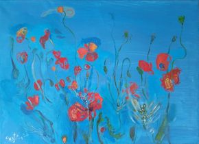 The poppies in sky